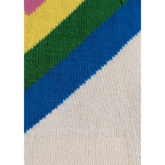 Show Me Your Mumu‎ Weston Rainbow Chevron Knit Sweater Half Zip Womens Medium - Picture 4 of 12